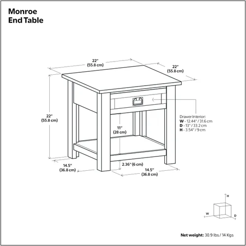 Miniatura 3 de Simpli Home Monroe Mesa de centro/de café rectangular, color marrón desgastado, Madera Noble, Carbón Marrón Envejecido