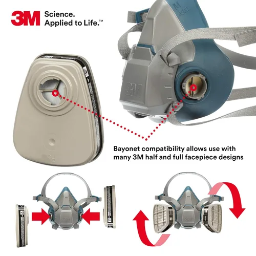 Miniatura 4 de 3M Cartucho respirador 6001, 30 pares, ayuda a proteger contra vapores orgánicos, limpieza, pintura, dispensación de productos químicos, limpieza
