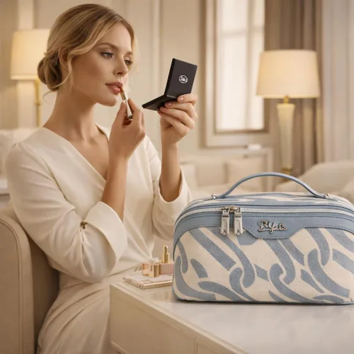 Miniatura 3 de BOYATU Bolsa de maquillaje de viaje para mujer: organizador de cosméticos y artículos de tocador de gran capacidad de 3 piezas - expande