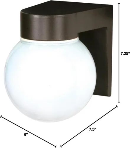 Miniatura 3 de Nuvo Luminaria SF77/141 Utilidad para Exteriores, Aplique de Aluminio Fundido Duradero para Montaje en Pared, Luz de Porche y Patio con Globo
