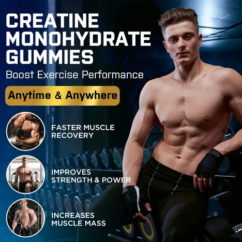 Miniatura 5 de Gomitas de monohidrato de creatina, creatina para mujeres y hombres, gomitas de monohidrato de creatina preentrenamiento con taurina, vitamina B6