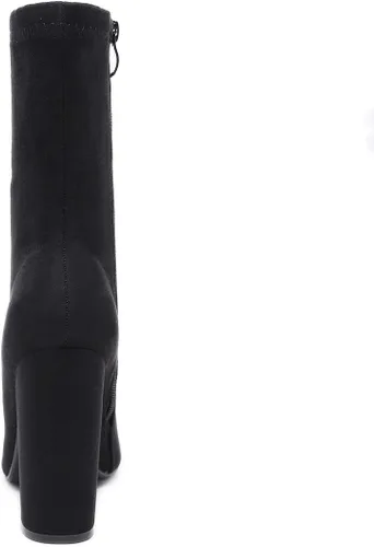 Miniatura 3 de STUPMARY Botas de mujer con tacón grueso, punta puntiaguda, botines de tacón alto, botas de invierno