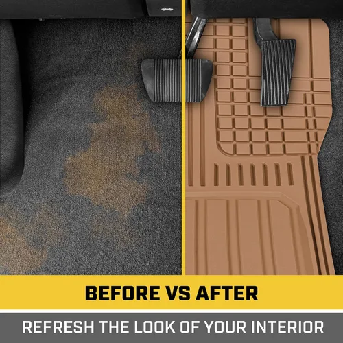 Miniatura 4 de CAT® ToughLiner™ - Alfombrillas de piso beige para coche, resistentes para adaptarse al diseño, alfombrillas de piso para camiones de alta