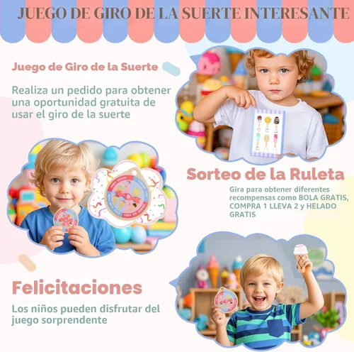 Miniatura 5 de Ehome Juego de juguetes de helado de madera, tienda de alimentos para niños, para servir helados, mostrador, tienda, juego de cocina con rueda