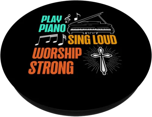 Miniatura 2 de Toca Piano Cantar Fuerte Adoración Fuerte Reproductor de Piano Amante de la Música PopSockets Estándar PopGrip