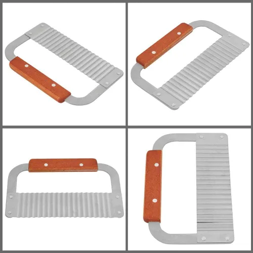 Miniatura 5 de Cortador de jabón ondulado, de acero inoxidable, corte arrugado, corte ondulado, cortador de verduras para cocina esencial