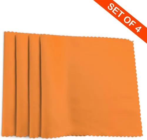 Miniatura 4 de Rectangular Placemats Set of 4, Heat Resistant Beauty Burnt Orange Printed Kitchen Dining Table Mats