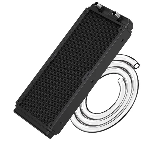 Miniatura 7 de Clyxgs Radiador de refrigeración por agua, radiador intercambiador de calor de aluminio de 12 tubos con tubo para PC CPU, computadora, sistema de 12