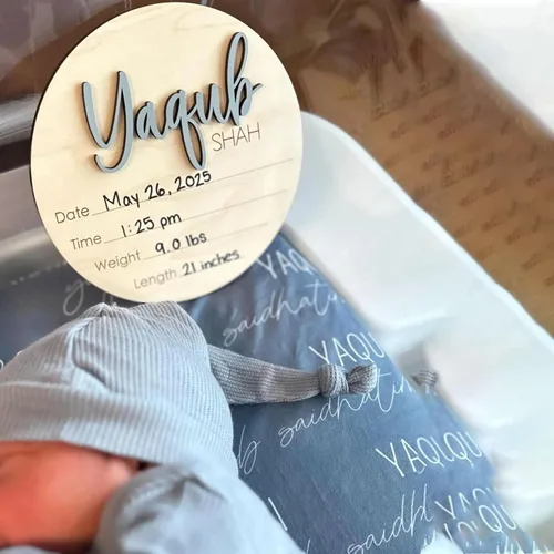 Miniatura 4 de Letreros de madera de lujo personalizados con nombre de bebé, bebé próximamente, regalos de bienvenida recién nacido para niño o niña, estilo 01