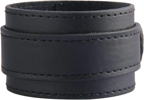 Miniatura 2 de AZYOUNG Pulsera de cuero negro marrón blanco para hombres mujeres dos capas ajustable cinturón hebilla pulsera