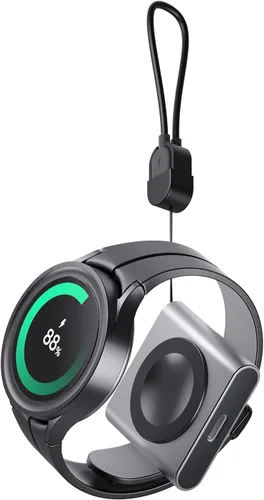 Cargador inalámbrico de reloj portátil para Samsung Watch Ultra/8/7/6 Classic, tipo C a C llavero cargador Dock para Galaxy Watch 5 Pro/4 Classic 3