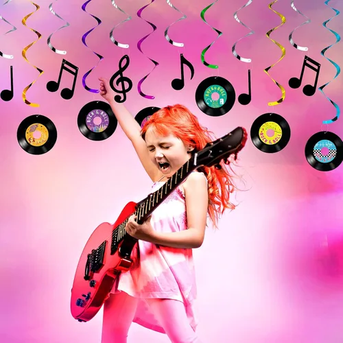 Miniatura 4 de 24 piezas de registro de notas musicales colgantes, registro de remolinos y música, letrero de decoración de pared con remolinos colgantes