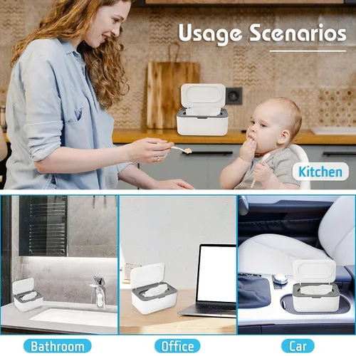 Miniatura 5 de Flenpptly 2 Pack Dispensador de Toallitas para Bebé, Estuche para Toallitas Portador de Toallitas para Bebé Mantiene las Toallitas Frescas, Azul