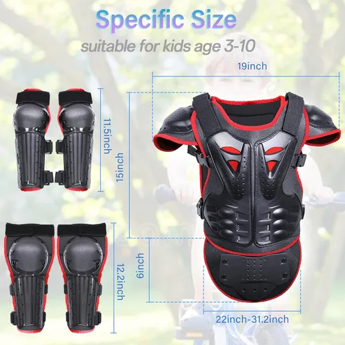 Miniatura 8 de StarknightMT Traje de Armadura de Motocicleta Mejorado para Niños Equipo de Bicicleta de Tierra para Adolescentes Conjunto Protector de Conducción