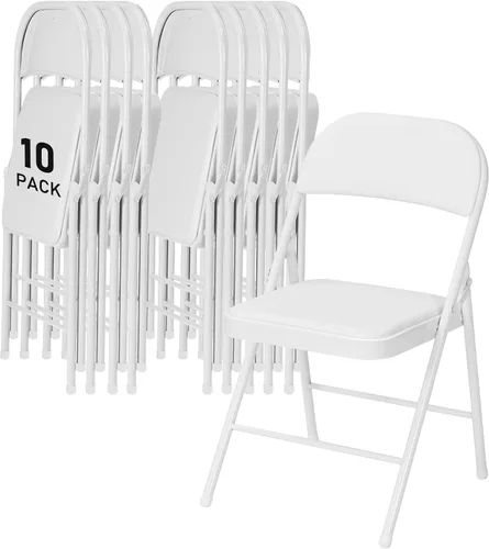 Miniatura 17 de SEALAMB Paquete de 4 sillas plegables con asiento cómodo, marco de metal resistente, sillas apilables portátiles para bodas, fiestas, oficina