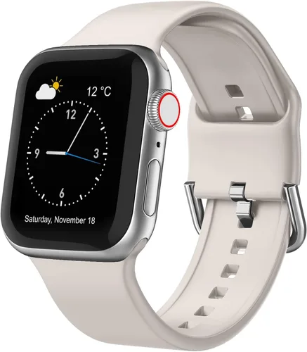 Miniatura 40 de Correa deportiva para Apple Watch, 49, 46, 45, 44, 42, 41, 40 y 38 mm, correa de silicona suave, cierre clásico, reemplazo para iWatch Series 11