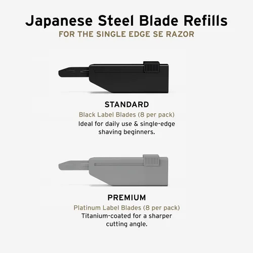 Miniatura 2 de SUPPLY Single Edge SE Blade Recambios para hombres – Paquete de 8 cuchillas de afeitar inyectoras de etiqueta negra fabricada en Japón – Se adapta a