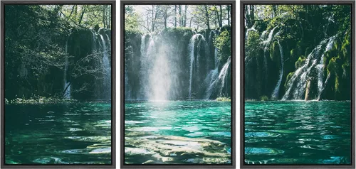 Miniatura 13 de SIGNWIN Lienzo enmarcado para pared, juego de arte nublado de tormenta, cielo, bosque otoñal, árboles, rústico, naturaleza, fotografía, realismo