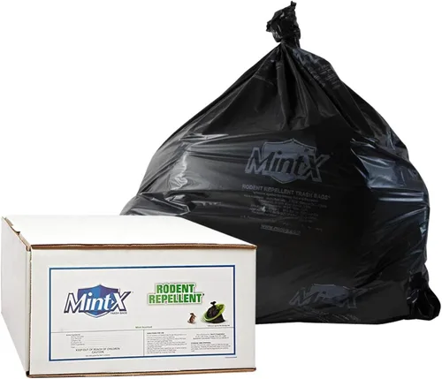 Miniatura 8 de Mint-X Bolsas de basura repelentes de roedores, 1.3 mil, sello plano, 46 pulgadas de alto x 33 pulgadas de largo, transparentes (paquete de 100)