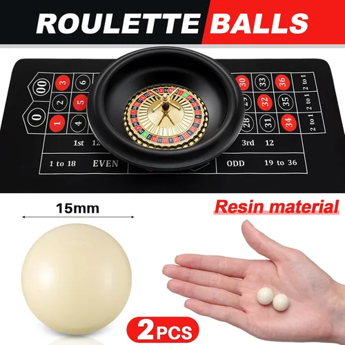 Miniatura 3 de Set de juego de ruleta Lunmon incluye rueda de ruleta negra de 16" (40 cm), tapete de goma para mesa de 35" x 16", 100 fichas, botón de croupier