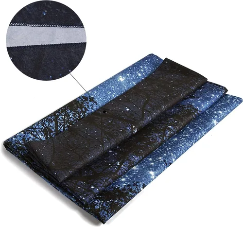 Miniatura 5 de HOMKUMY Tapiz de pared estrellado, tapiz de noche estrellada de bosque con impresión 3D, tapiz de árbol de estrella, tapiz psicodélico indio