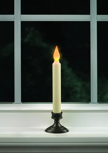 Miniatura 4 de Xodus Innovations FPC1205A-4 - Vela LED para ventana con pilas, sensor de luz del atardecer al amanecer, base de plástico de bronce envejecido