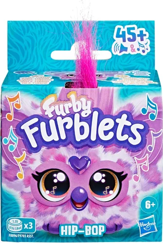Miniatura 2 de Furby Furblets Hip-Bop Mini Friend, más de 45 sonidos, música hip hop y frases furbish, juguetes de peluche electrónicos, rosa y morado, regalos