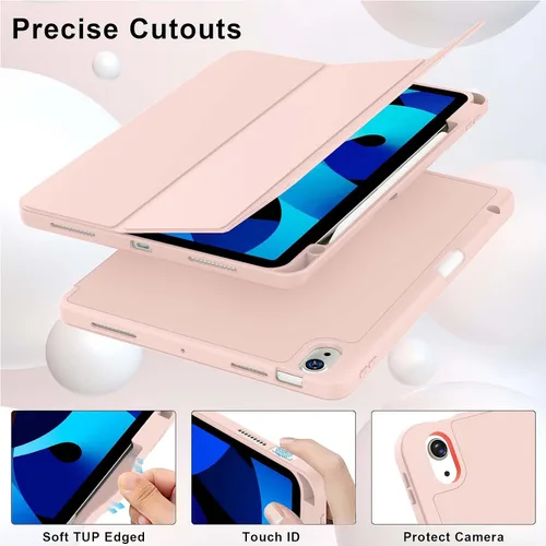 Miniatura 3 de Funda para iPad Air de 11 pulgadas M4/M3/M2 2026/2025/2024, iPad Air 5/4 (2022/2020 5ª/4ª generación de 10.9 pulgadas) con soporte para lápiz, Rosa