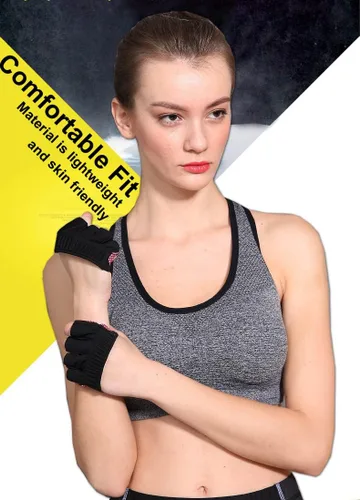 Miniatura 4 de SUJAYU Guantes de entrenamiento para mujeres y hombres, guantes de mano desnuda para levantamiento de pesas, agarres de peso para mujeres, guantes