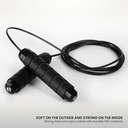 Miniatura 2 de Limm Adjustable Jump Rope for Workout - All-Purpose Exercise Jump Rope Kids & Adults Love with Tangle-Free, Comfortable Foam Handles - Best Negro
