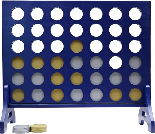 Miniatura 96 de Tailgating Pros Cuatro en una fila gigante azul marino premium con funda de transporte – Juego de patio al aire libre de gran tamaño – ¡Muchos