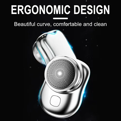 Miniatura 4 de Afeitadora eléctrica para hombres, Mini-Shave - Afeitadora eléctrica portátil, tamaño de bolsillo, afeitadora portátil húmeda y seca para hombre