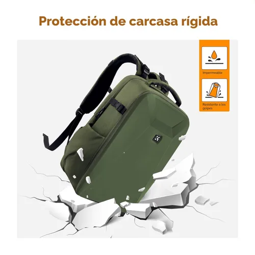 Miniatura 5 de K&F CONCEPT Mochila para Cámara, Bolsa de Fotografía DSLR de Carcasa Rígida para Cámara con Compartimento para Laptop de 15-15.6 Pulgadas, Estuche