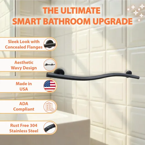 Miniatura 4 de Barra de agarre decorativa para ducha y bañera - Barandilla de seguridad para escalera, cama, inodoro, hogar / Asistencia para pararse y barra