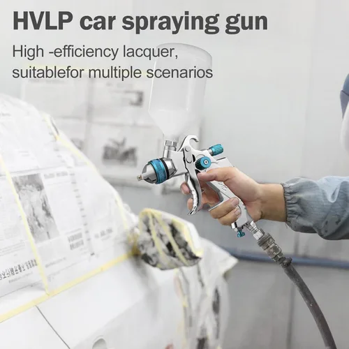 Miniatura 7 de HVLP - Kit de pistola pulverizadora con boquillas de 0.06/0.07/0.079 pulgadas, pistola de pintura profesional para reparación de paredes, pistola