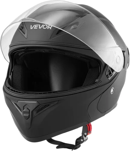 VEVOR Casco de motocicleta aprobado por DOT, casco de motocross para adultos con visera transparente grande, cómodo para carreras de motocicleta con