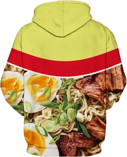 Miniatura 5 de Suéter de meter con capucha, estampado 3D con, con bolsillos, unisex, para hombre