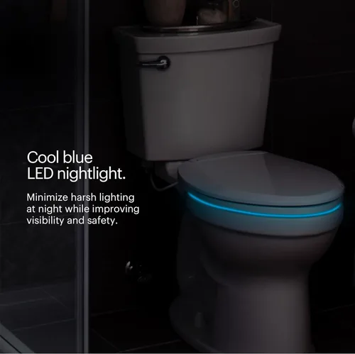 Miniatura 7 de Brondell L60-EW LumaWarm Asiento de inodoro alargado con luz nocturna calefaccionada, blanco