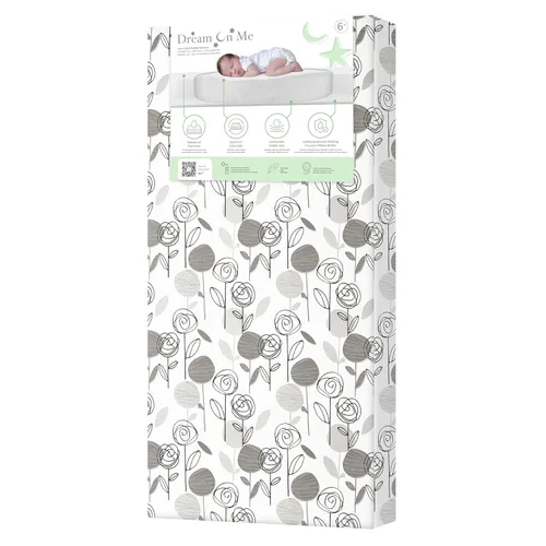 Dream On Me Colchón 2 en 1 para cuna y niño pequeño, funda de vinilo impermeable, certificado Greenguard Gold y BSA