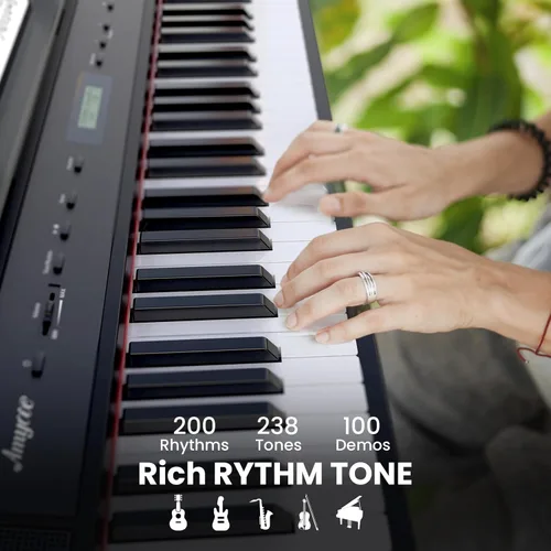 Miniatura 6 de Piano digital, piano de martillo con peso de 88 teclas, piano de teclado eléctrico portátil para principiantes/adultos con pedal de sostenimiento