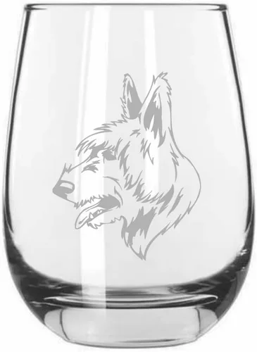Miniatura 528 de Sakhalin Husky Dog - Copa de vino grabada personalizada de 15.25 onzas sin tallo