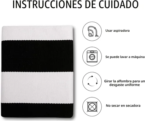 Miniatura 5 de IOHOUZE - Tapete a rayas negro y blanco de 27.5 x 43 pulgadas para puerta principal, lavable, para porche delantero, tapete de bienvenida