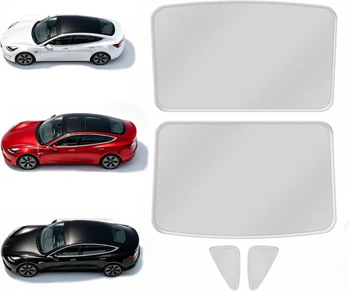 Miniatura 8 de Parasol negro para techo solar impermeable – Compatible con Tesla Model 3/Highland 2020-2026 – Bloqueo UV y reducción de calor – con hebilla negra