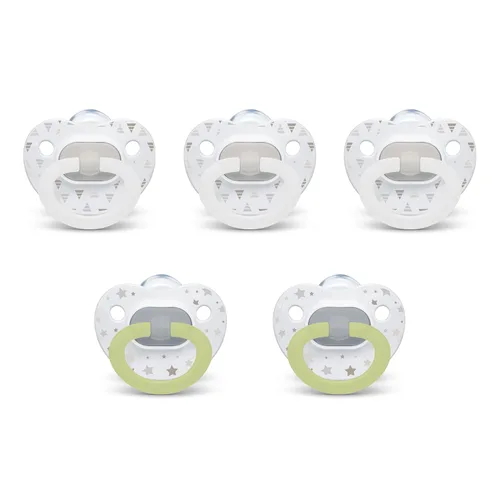 Miniatura 9 de NUK Cómodos chupetes de ortodoncia para 0 a 6 meses, sin BPA, paquete de 5, diseño suave y duradero para la comodidad del bebé