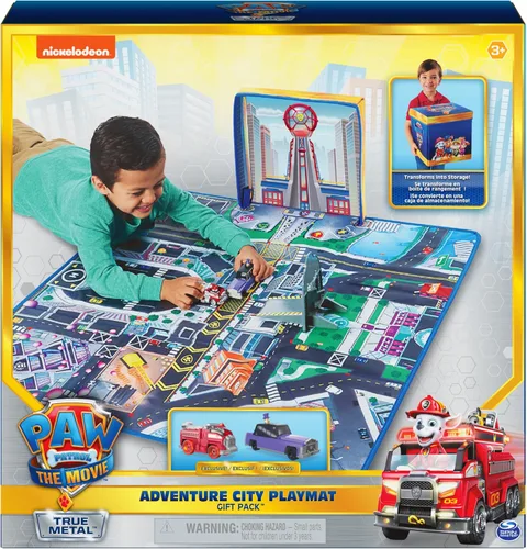 Miniatura 2 de Paw Patrol, Juego de alfombrillas de juego de película True Metal Adventure City con 2 autos de juguete exclusivos (exclusivo de Amazon), escala