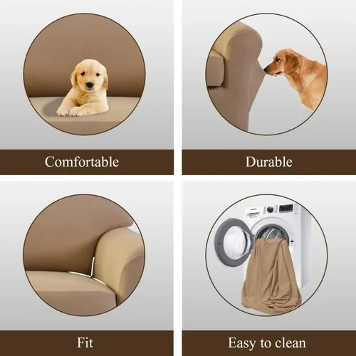 Miniatura 5 de Easy-Going Funda Elástica de Microfibra para Sofá de 2 Piezas – Cubierta de Sofá Ajustada Suave de Spandex, Protector de Muebles Lavable con Parte