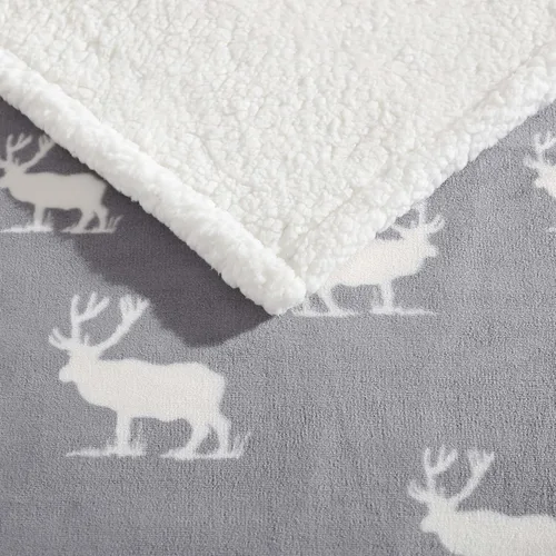 Miniatura 5 de Eddie Bauer - Manta, Forro Polar Cepillado y Ropa de Cama Sherpa Suave, Manta para Sofá y Cama (Gris Tono Alce, 50" x 60")