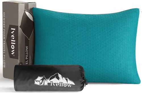 Miniatura 9 de Almohada de viaje de espuma viscoelástica Ivellow - Compacta, ligera, transpirable y hipoalergénica - Adultos y niños - Camping, senderismo, viajes