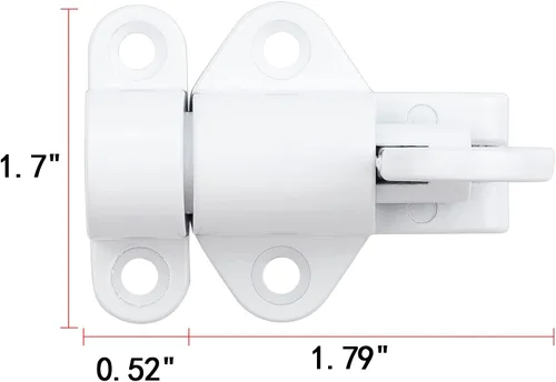 Miniatura 2 de INIRET 2 paquetes de pestillos de cierre automático, cerradura de puerta de resorte blanco, cierre de perno resistente, cerradura automática