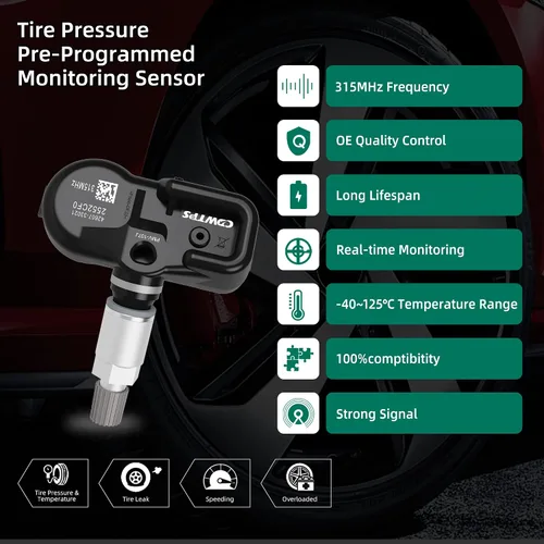 Miniatura 3 de Sensor de presión de neumáticos CDWTPS, 42607-33021 sensor TPMS, PMV-107J 315 Mhz, sistema de monitoreo de presión de neumáticos compatible